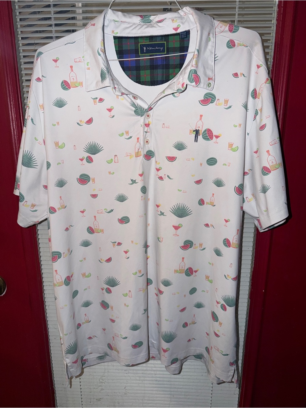 William Murray Golf White Tropical Print Polo size xl